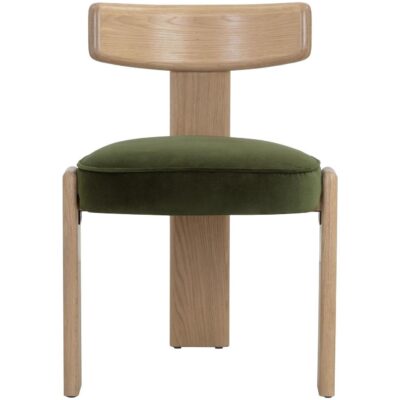 Alternative view of Horton Dining Chair - Rustic Oak - Forest Green