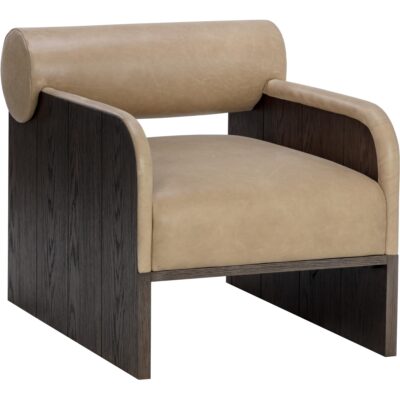 Coburn Lounge Chair - Dark Brown - Sahara Sand Leather