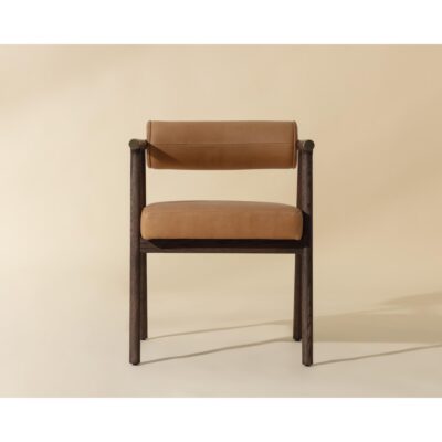 Alternative view of Sova Dining Armchair - Antique Brown - Sahara Camel Leather
