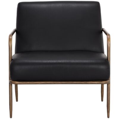 Alternative view of Lathan Lounge Chair - Charcoal Black Leather