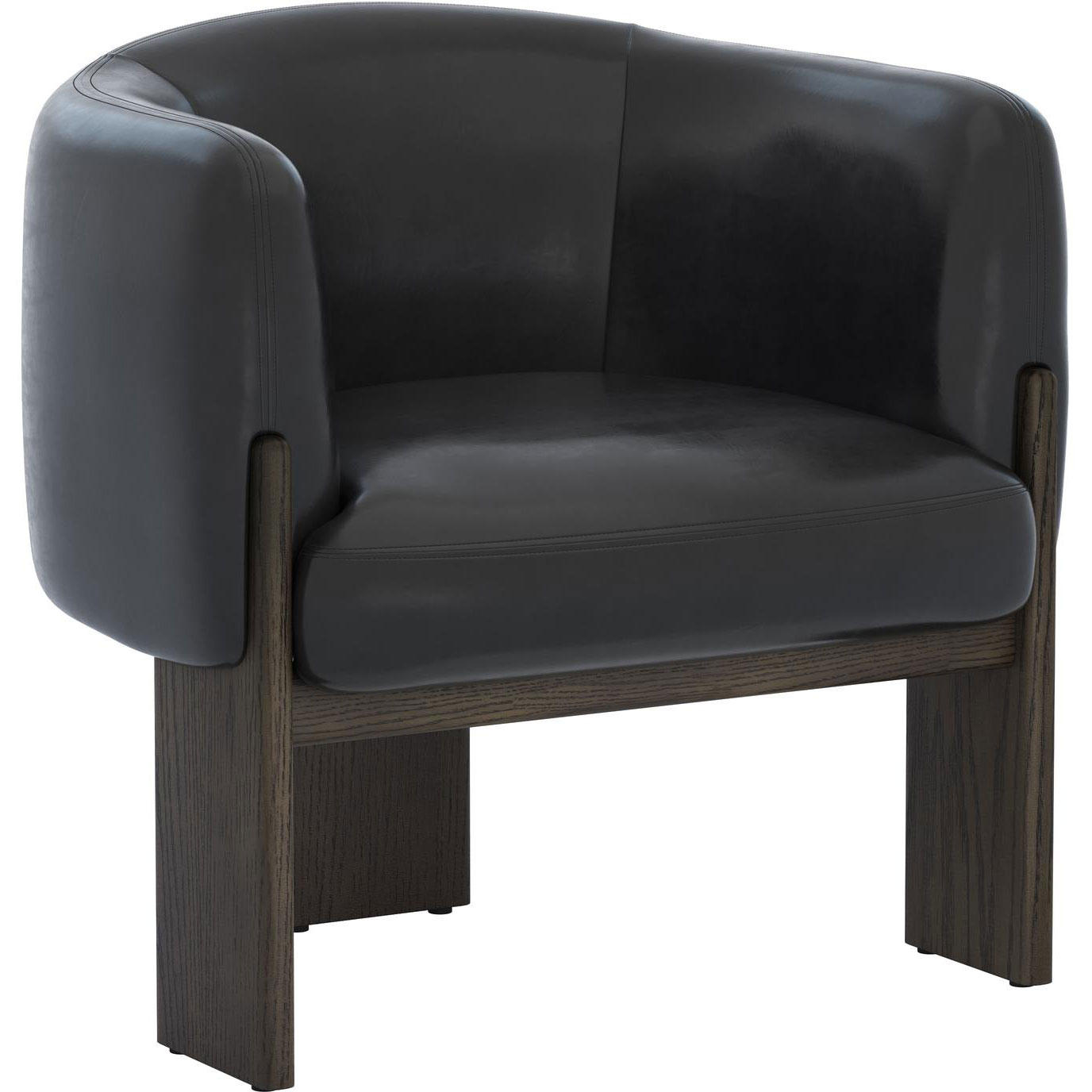Trine Lounge Chair - Dark Brown - Vintage Black Night Leather