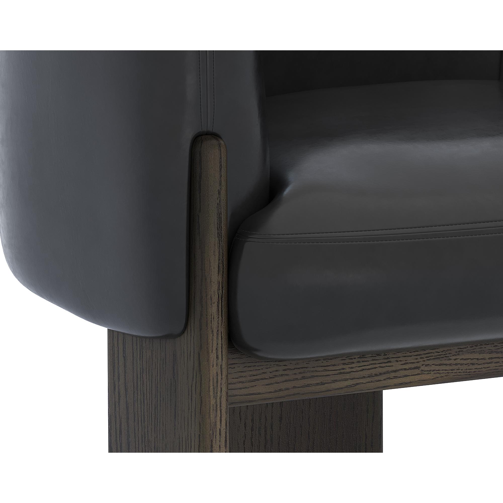 Trine Lounge Chair - Dark Brown - Vintage Black Night Leather - Image 6
