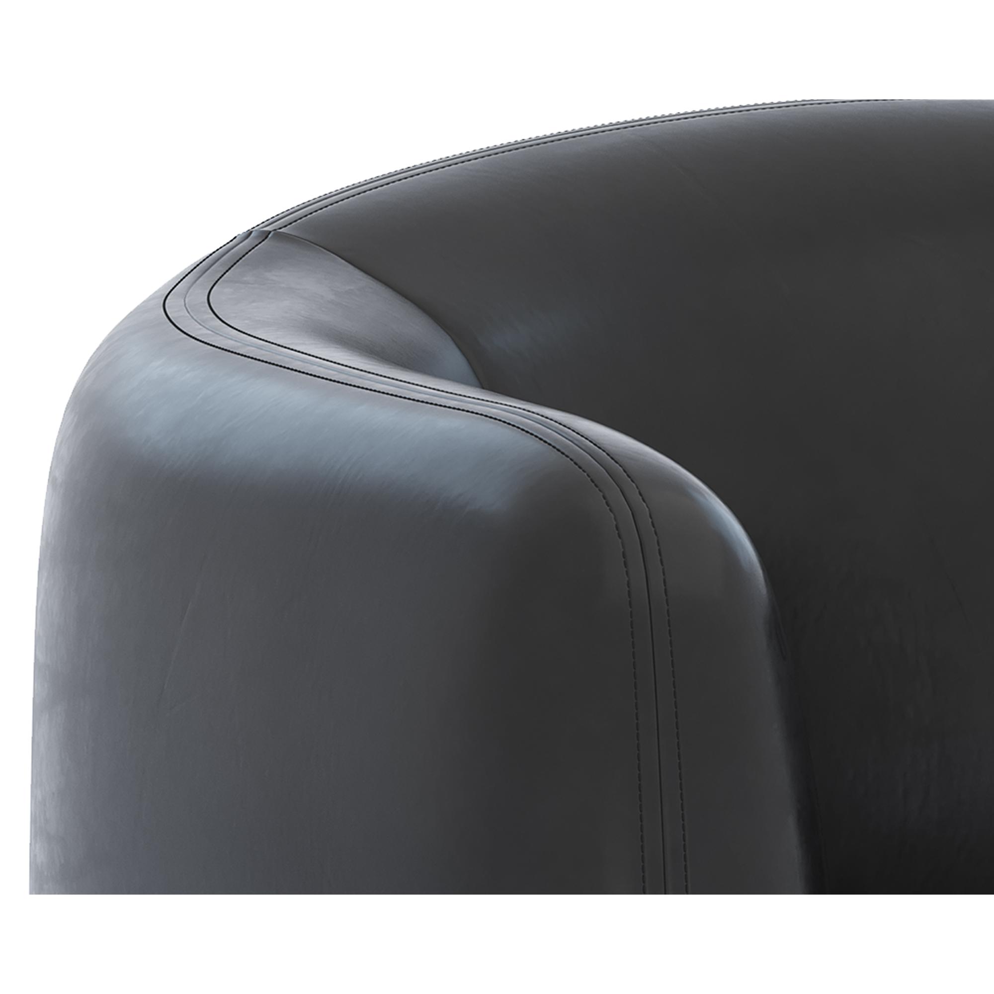 Trine Lounge Chair - Dark Brown - Vintage Black Night Leather - Image 7
