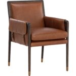 Mauti Dining Armchair - Brown - Shalimar Tobacco Leather