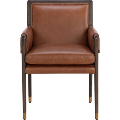 Alternative view of Mauti Dining Armchair - Brown - Shalimar Tobacco Leather