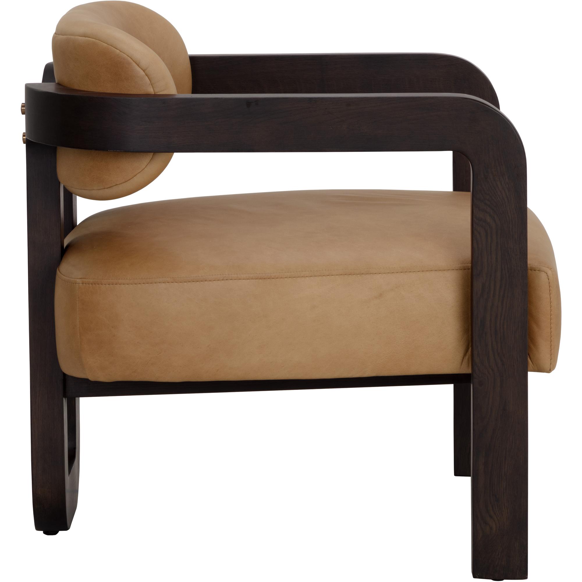 Madrone Lounge Chair - Brown - Ludlow Sesame Leather - Image 3