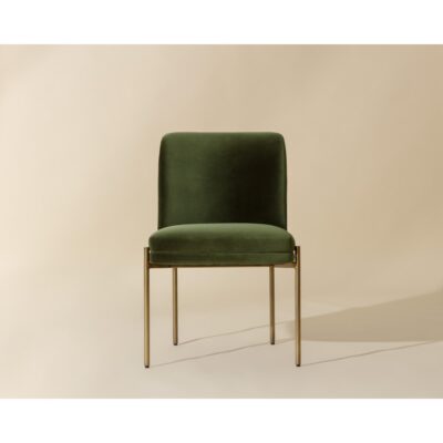 Alternative view of Richie Dining Chair - Antique Brass - Forest Green