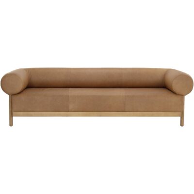 Alternative view of Bromley Sofa - Rustic Oak - Ludlow Sesame Leather