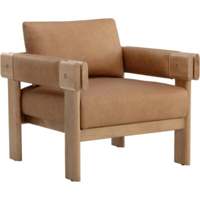 Carmichael Lounge Chair - Ludlow Sesame Leather