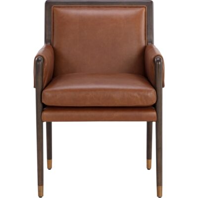 Alternative view of Mauti Dining Armchair - Brown - Shalimar Tobacco Leather