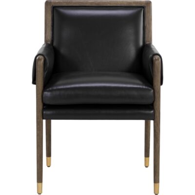 Alternative view of Mauti Dining Armchair - Dark Brown - Cortina Black Leather