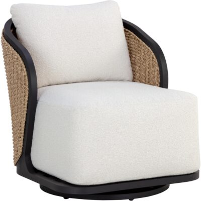 Bora Swivel Lounge Chair - Louis Cream