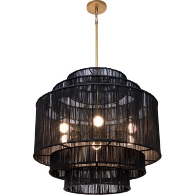 Alternative view of Alyssa Chandelier - Black Jute