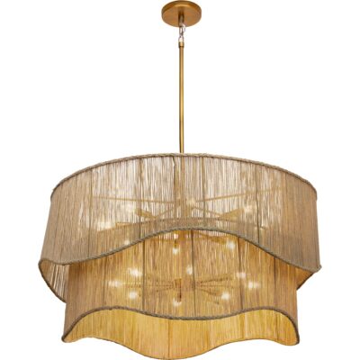 Alternative view of Rhine Chandelier - Natural Jute