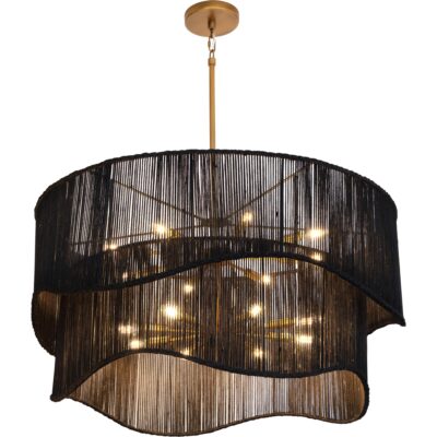 Alternative view of Rhine Chandelier - Black Jute
