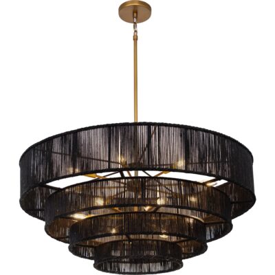 Alternative view of Lumina Chandelier - Black Jute