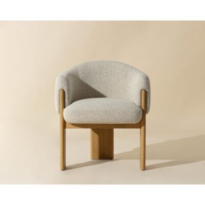 Alternative view of Trine Dining Armchair - Rustic Oak - Dove Cream