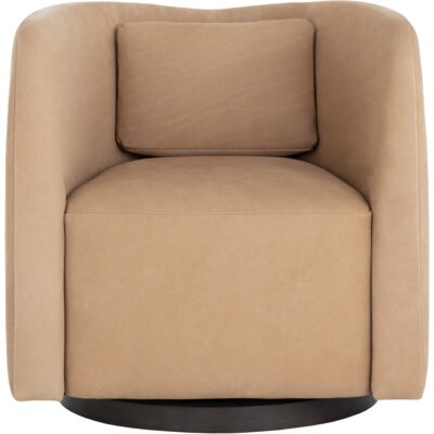 Alternative view of Emilie Swivel Lounge Chair - Nubuck Tan Leather