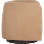 Emilie Swivel Lounge Chair - Nubuck Tan Leather - Image 3