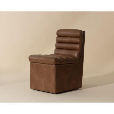 Norm Wheeled Dining Chair - Copley Cognac