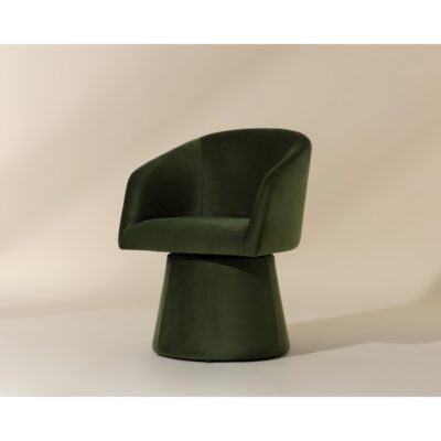 Etta Swivel Dining Armchair - Moss Green
