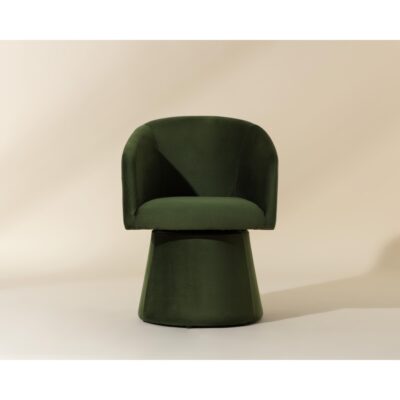 Alternative view of Etta Swivel Dining Armchair - Moss Green
