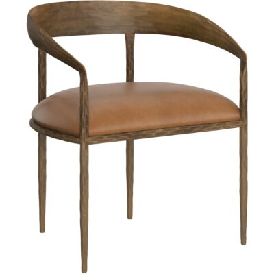 Zanatta Dining Armchair - Tan Leather