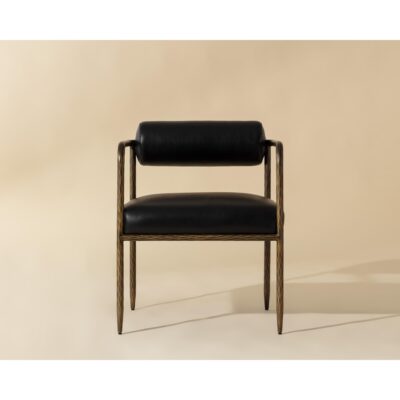 Alternative view of Ajani Dining Armchair - Charcoal Black Leather