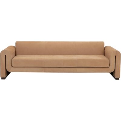 Alternative view of Romer Sofa - Distressed Brown - Nubuck Tan Leather