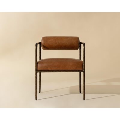 Alternative view of Ajani Dining Armchair - Tan Leather
