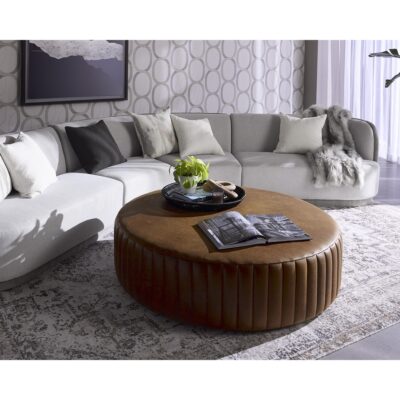 Alternative view of Divano Ottoman - Lucia Tobacco Leather