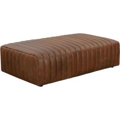 Lewin Ottoman - Rectangular - Lucia Tobacco Leather