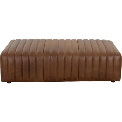 Alternative view of Lewin Ottoman - Rectangular - Lucia Tobacco Leather