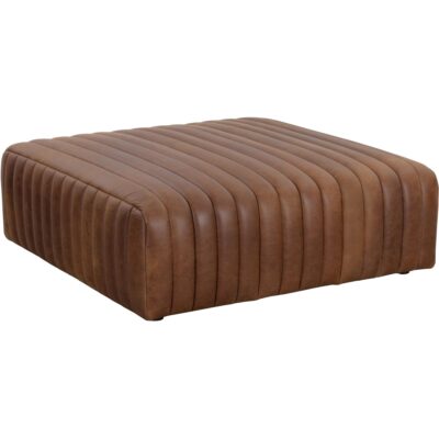 Lewin Ottoman - Square - Lucia Tobacco Leather