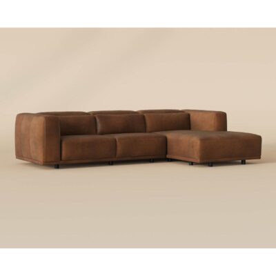 Beau Sofa Chaise - Raf - Lucia Tobacco Leather