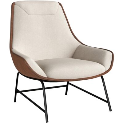 Lucier Lounge Chair - Belfast Oatmeal / Bravo Cognac