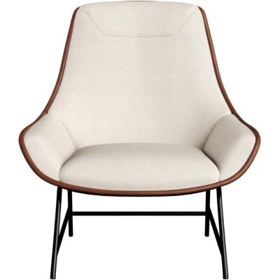 Alternative view of Lucier Lounge Chair - Belfast Oatmeal / Bravo Cognac