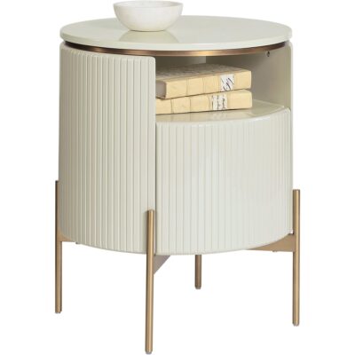 Paloma End Table - High Gloss Cream