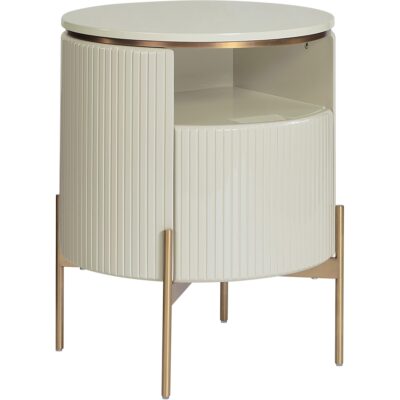 Alternative view of Paloma End Table - High Gloss Cream