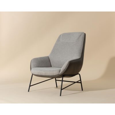 Lucier Lounge Chair - Belfast Heather Grey / Bravo Ash