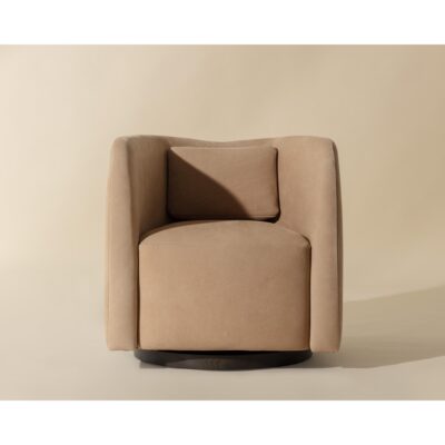 Alternative view of Emilie Swivel Lounge Chair - Nubuck Tan Leather