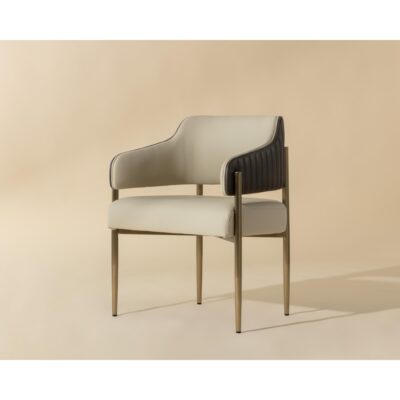 Tova Dining Armchair - Dillon Cream / Bravo Ash