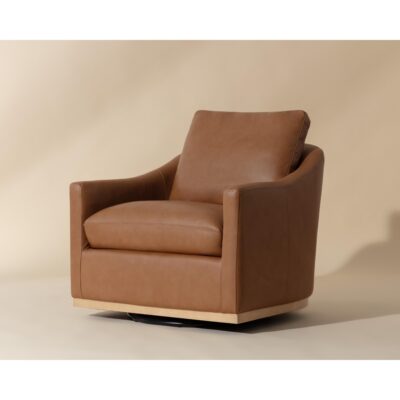 Corbin Swivel Lounge Chair - Aline Butternut Leather