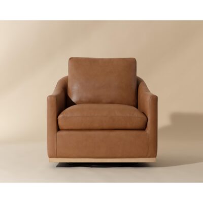 Alternative view of Corbin Swivel Lounge Chair - Aline Butternut Leather