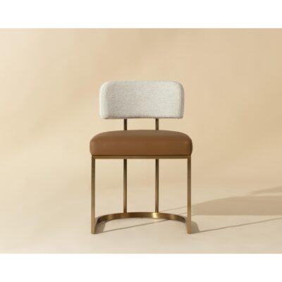 Alternative view of Larissa Dining Chair - Napa Cognac / Rhea Light Barley