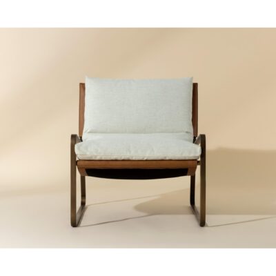 Alternative view of Zancor Lounge Chair - Antique Brass - Geralt Linen / Tan Leather