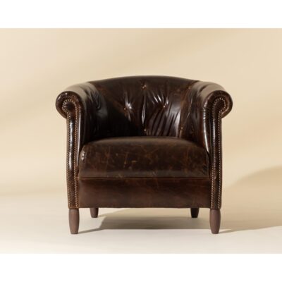 Alternative view of Marjorie Lounge Chair - Chocolate Leather