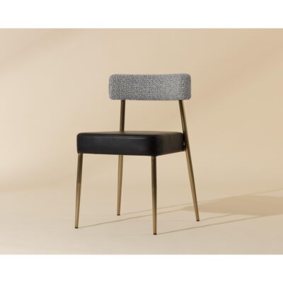 Ashwin Stackable Dining Chair - Bravo Black / Helios Check Black