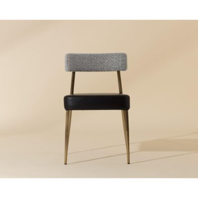 Alternative view of Ashwin Stackable Dining Chair - Bravo Black / Helios Check Black