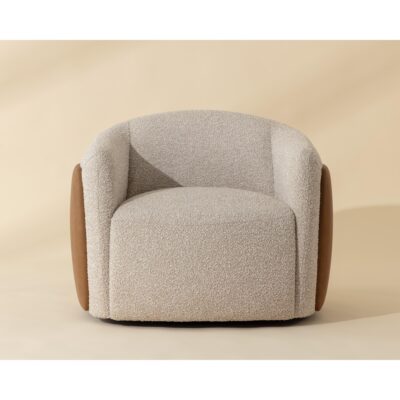 Alternative view of Caris Swivel Lounge Chair - Santa Cruz Oatmeal / Milliken Cognac